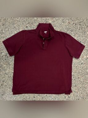 Lands' End Men's Polo Shirt - Deep Wine